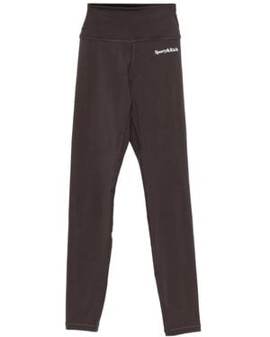 Sporty & Rich Logo-Print Leggings - Grey