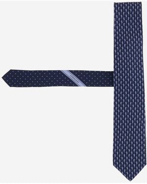 Ferragamo Silk Tie Ties & Bow - Blue