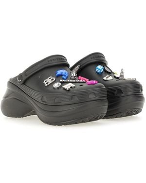 Balenciaga Clogs Jibbitz Eva Rubber Sandal - Black