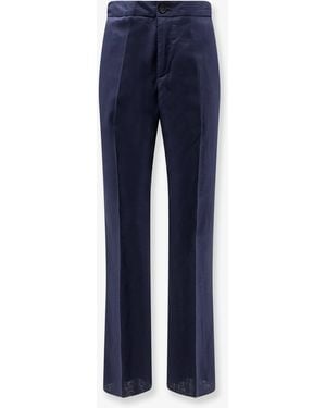 Hevò Linen And Viscose Pants - Blue