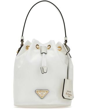 Prada Nylon Bucket Bag - White
