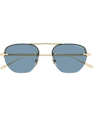 Montblanc Mb0404S Linea Nib Metallo Sunglasses - Blue