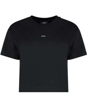 A.P.C. Cotton Crew-Neck T-Shirt T-Shirts & Jerseys - Black