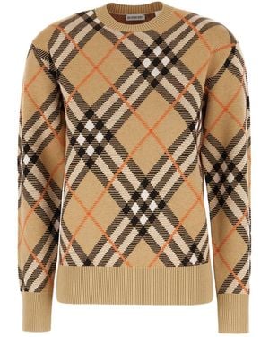 Burberry Embroidered Stretch Wool Blend Jumper - Multicolour