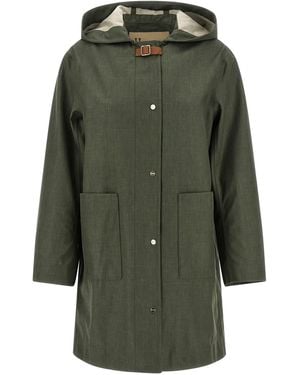 Herno Linen Raincoat - Green