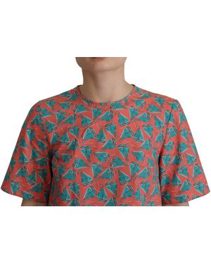 Dolce & Gabbana Sail Boat Print Cotton T-Shirt - Black