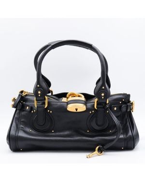 Chloé Leather Paddington Shoulder Bag - Black