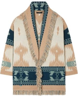 Alanui Icon Jacquard Cardigan Li Pa Maglia - Blue