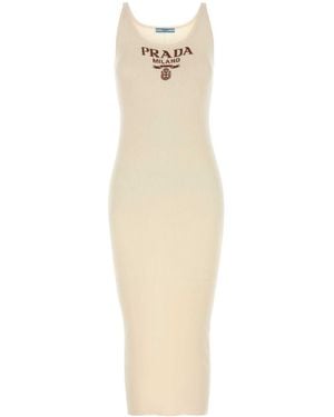 Prada Cream Silk Dress - White