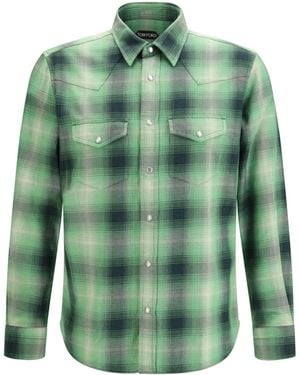 Tom Ford Check Shirt Cotton - Green