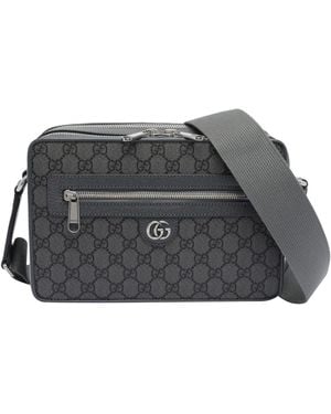 Gucci Gg Logo Crossbody Bag - Gray