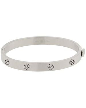 Tory Burch Steel Bracelet With Engraved Logo - Black