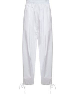 Blanca Vita Technical Poplin Pagila Cargo Trousers - White