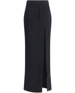 Alessandra Rich Wool Long Skirt - Black
