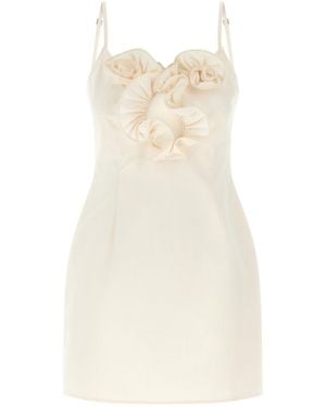 Magda Butrym Three-Dimensional Floral Appliqué Dress - Natural