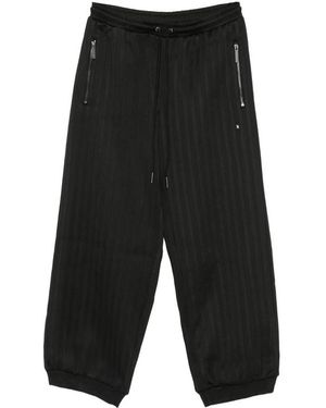 MADFRENZY Zip Striped Trousers - Black