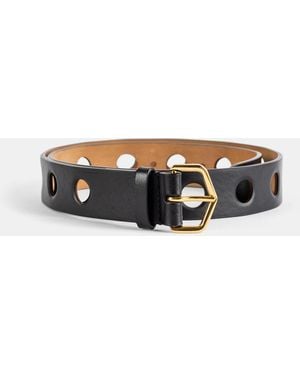 Maison AlaïA Fine Vienne Perforated Leather Belt - Black