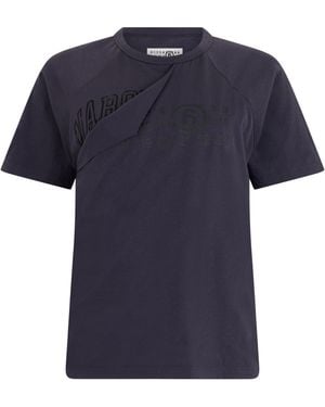 MM6 by Maison Margiela Short-Sleeve T-Shirt Cotton T-Shirts & Jerseys - Blue