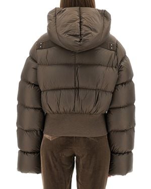 Rick Owens Down Jacket With Hood Nylon Trench & Raincoats - Brown