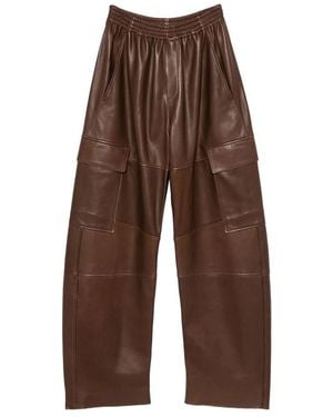 Petar Petrov Leather Cargo Pants - Brown