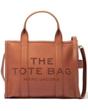 Marc Jacobs 'The Tote Bag Medium' Shoulder Bag With Logo - Brown