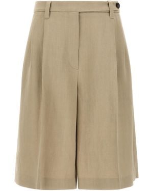 Brunello Cucinelli Viscose Bermuda Shorts - Natural