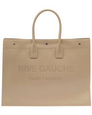 Saint Laurent Rive Gauche Large Tote Bag - Natural