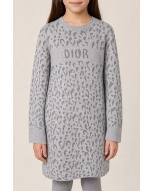 Dior Kids Wool Jumper Dress - Grey