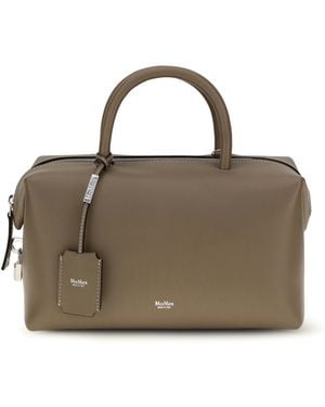 Max Mara Holdall Leather Handbag Calf Bos Taurus Handbags - Brown