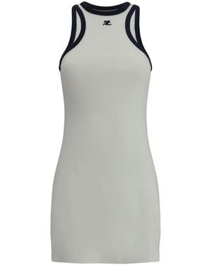 Courreges Cotton Scuba Mini Dress - Grey