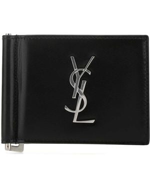 Saint Laurent Leather Card Holder - Black