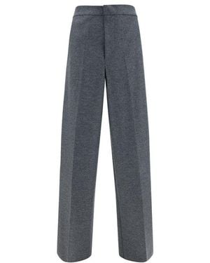Jil Sander High-Waisted Tailored Wool Trousers - Blue