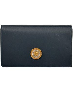 Versace Mini Chain Crossbody Wallet Bag Fabric - Blue