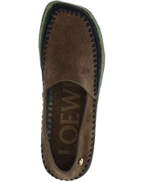 Loewe Loewe Paulas Ibiza Flat Shoes Suede - Brown