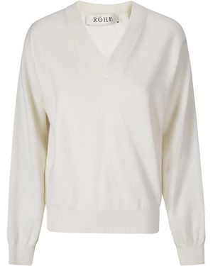 Rohe V-Neck Pullover - White