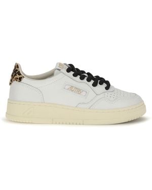 Autry Medalist Low Leather Sneakers/Leopard - White