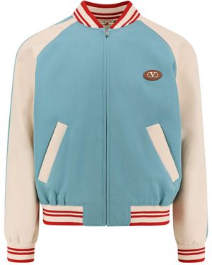 Valentino Le Chat De La Maison Virgin Wool Bomber Jacket - Blue