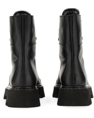 Nicholas Kirkwood Amphibious Combat Pearlogy Leather Boot - Black