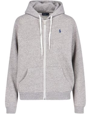 Ralph Lauren Logo Zip Sweatshirt - Grey