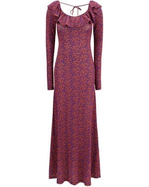 Kristina Ti Patterned Jersey Dress Viscose; Elastane - Purple