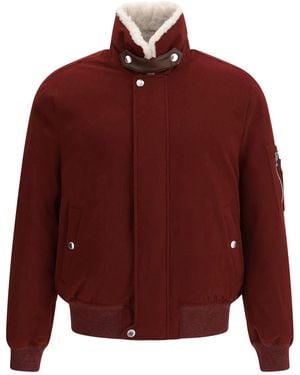 Brunello Cucinelli Wool Flannel Down Jacket - Red