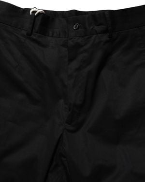 Dolce & Gabbana Cotton Tapered Leg Dress Trouser Trousers Elastane - Black
