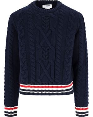 Thom Browne Virgin Wool Jumper - Blue
