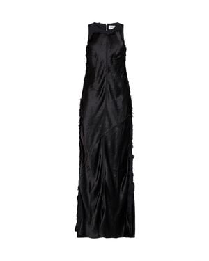 Haikure Carbon Cotton Satin Bull Toto Long Dress - Black