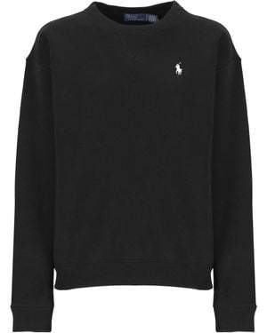 Polo Ralph Lauren Cotton Sweatshirt With Iconic Pony Logo - Black