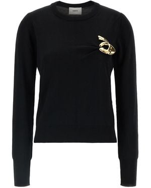 Coperni Coperni Hand-Brooch Virgin Wool Sweater - Black