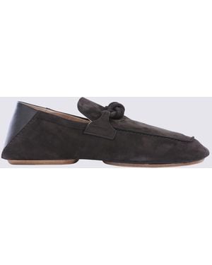 Bottega Veneta Dark Leather Loafers - Black