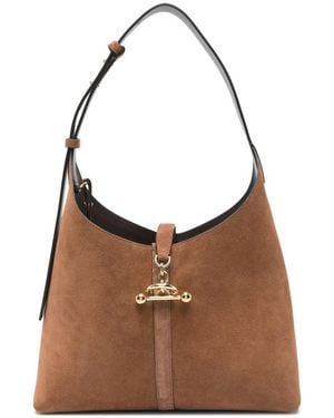 Strathberry Kite Hobo Bag With-Tone Hardware Calf Suede: 100. Shoulder - Brown