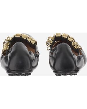 Tod's Ballerina Slippers Nappa Leather Lambskin - Black
