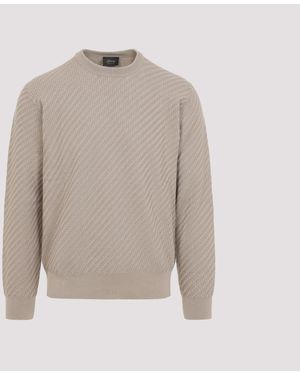 Brioni Cotton And Silk Pullover - Grey